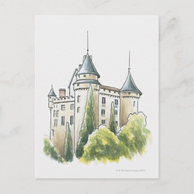 Chateau de Mercues, Frankreich Postkarte (Vorderseite)