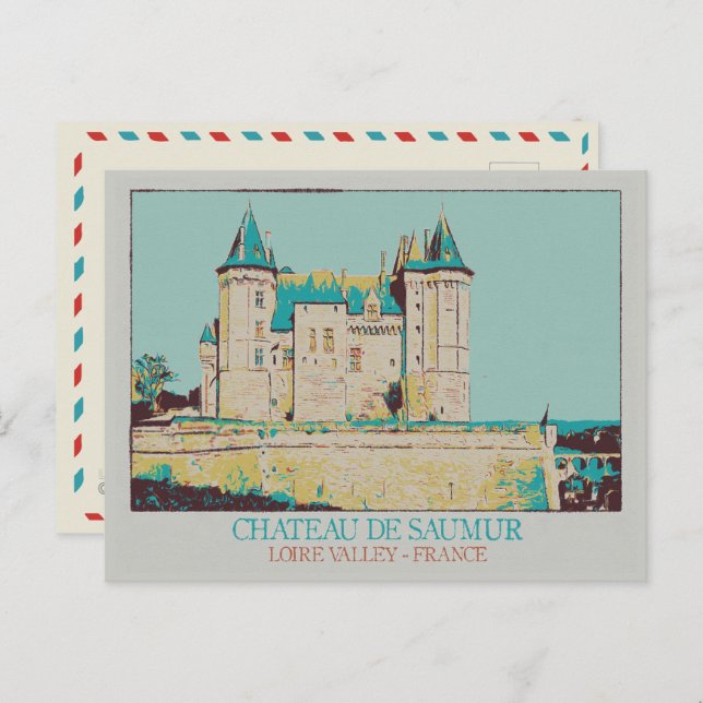 Château de Saumur im Loire-Tal, Frankreich Postkarte (Vorne/Hinten)
