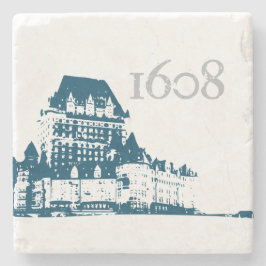 Chateau Frontenac 1608 Quebec fleur de Lys Steinuntersetzer