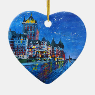 Château Frontenac Quebec Kanada bis zum Nacht Keramik Ornament
