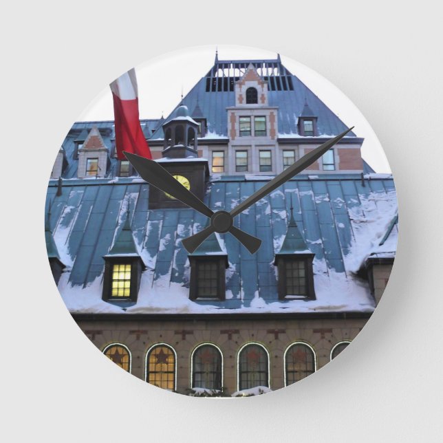 Chateau Frontenac, Quebec, Kanada Runde Wanduhr (Vorderseite)