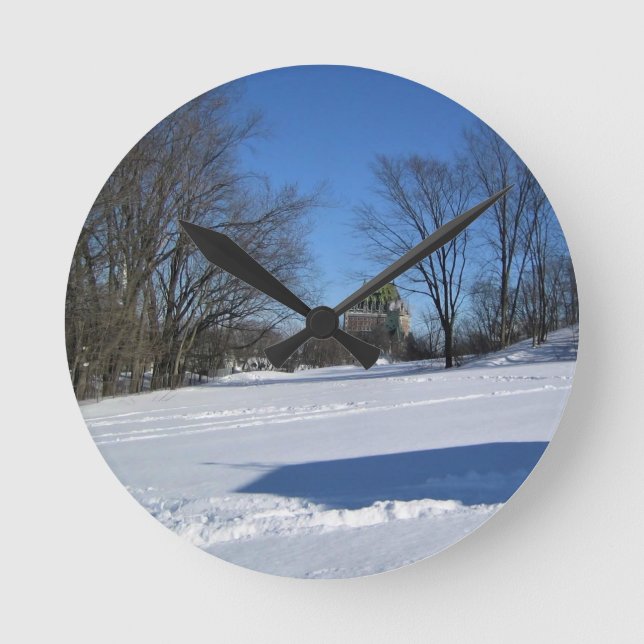 Chateau Frontenac, Quebec, Kanada Runde Wanduhr (Vorderseite)