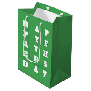 Chateau Green White Typografy Happy Vaters Day Mittlere Geschenktüte