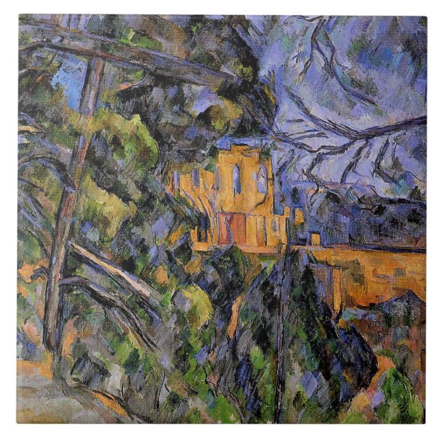 Chateau Noir von Paul Cezanne Fliese (Vorderseite)