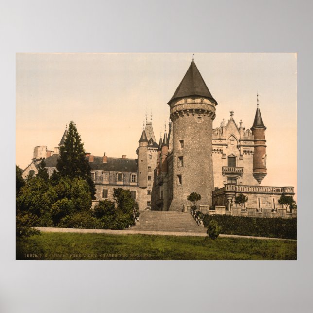 Chateaux de Bourbon-Busset, Vichy, Vintages Frankr Poster (Vorne)