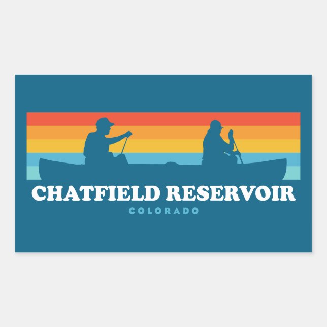 Chatfield Reservoir Colorado Canoe Rechteckiger Aufkleber (Vorderseite)