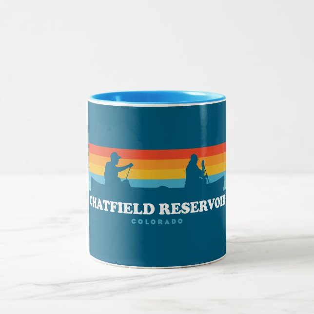Chatfield Reservoir Colorado Canoe Zweifarbige Tasse (Mittel)