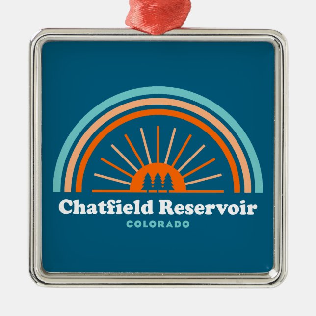 Chatfield Reservoir Colorado Rainbow Ornament Aus Metall (Vorne)