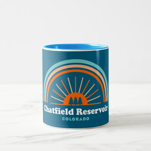 Chatfield Reservoir Colorado Rainbow Zweifarbige Tasse (Mittel)