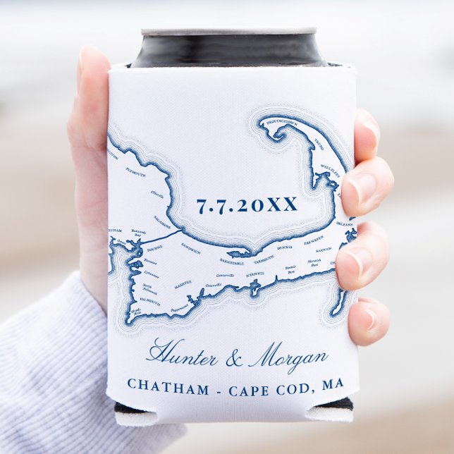 Chatham Bars Inn Cape Cod Gastgeschenk Hochzeit Dosenkühler (Chatham Bars Inn Wedding Coozie Cape Cod Can Cooler Wedding favor from Coastal Map Designs)
