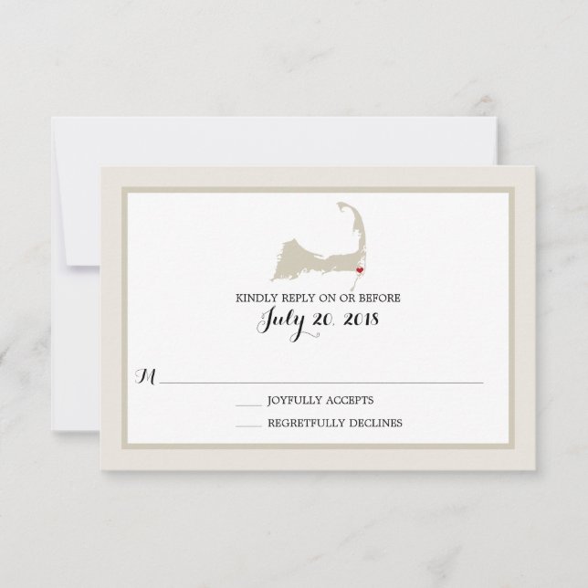 Chatham Cape Cod mit Herz | HochzeitsrSVP RSVP Karte (Vorderseite)