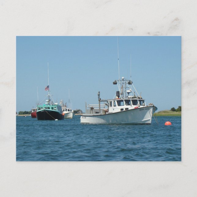 Chatham Harbour Boats Postkarte (Vorderseite)