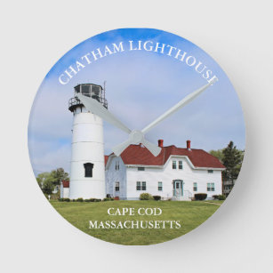 Chatham Lighthouse, Cape Cod Massachusetts Clock Runde Wanduhr