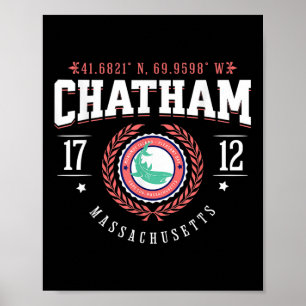 Chatham Ma Cape Cod Souvenir Beach Shark Nautical Poster
