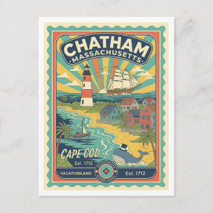 Chatham, MA Retro 1950er Jahre Reise Postkarte