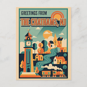 Chatham, New Jersey Retro-Reise 1930er Jahre Postkarte