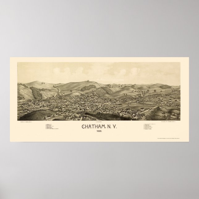 Chatham, NY Panoramic Map - 1886 Poster (Vorne)