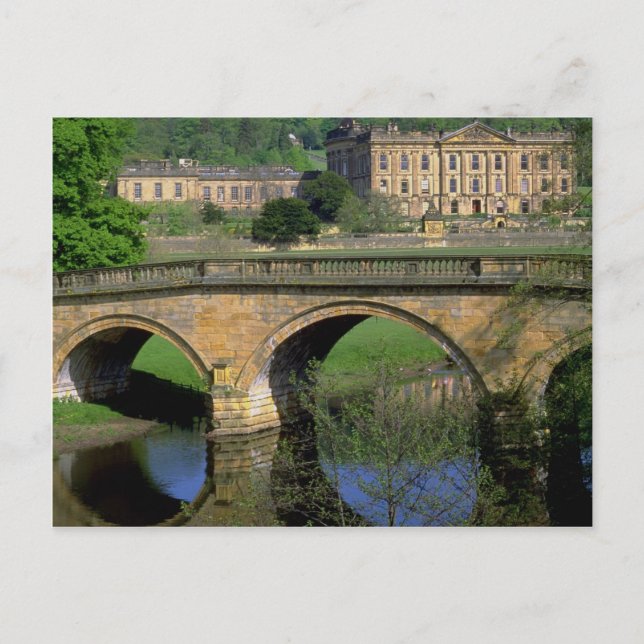 Chatsworth House, Derbyshire, Großbritannien Postkarte (Vorderseite)