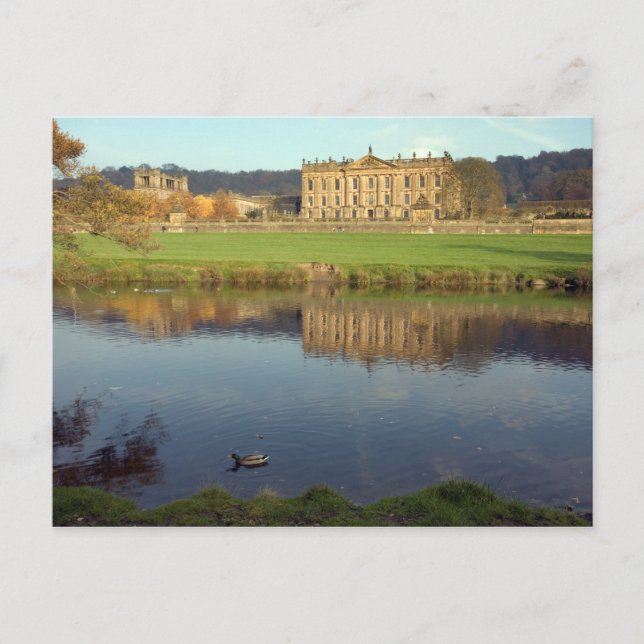 Chatsworth House in Derbyshire, England Postkarte (Vorderseite)
