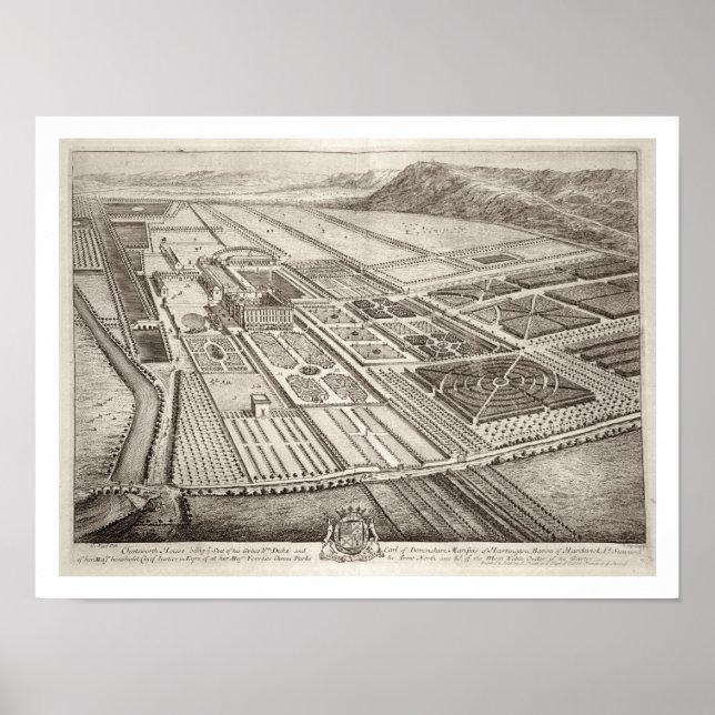 Chatsworth House, Sitz von William Cavendish (1640 Poster (Vorne)