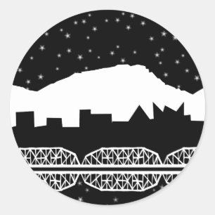 Chatt Skyline Black and White Umschlag Aufkleber
