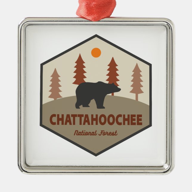 Chattahoochee National Forest Bear Ornament Aus Metall (Vorne)