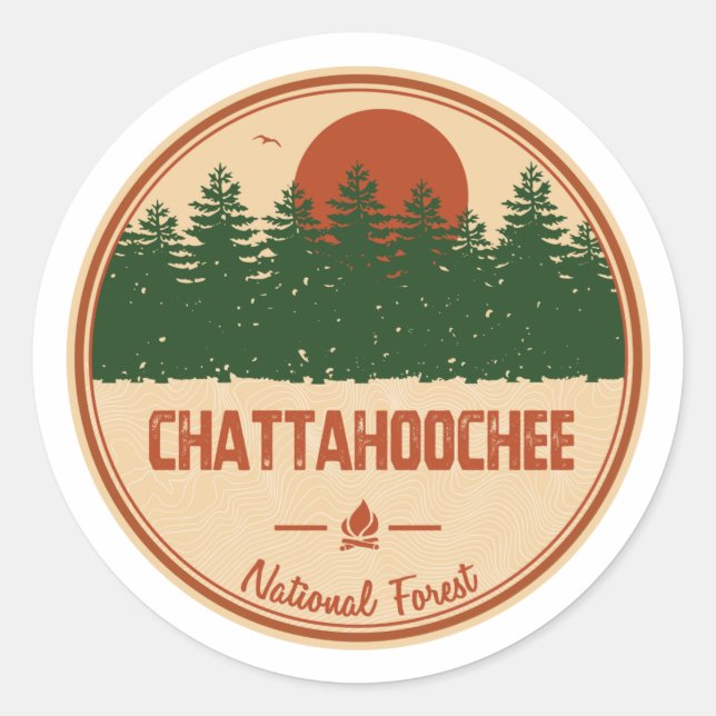 Chattahoochee-Nationalwald Runder Aufkleber (Vorderseite)