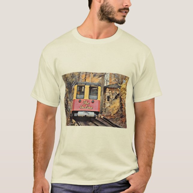 Chattanooga Bergbahn Abstieg Ölgemälde T-Shirt (Vorderseite)
