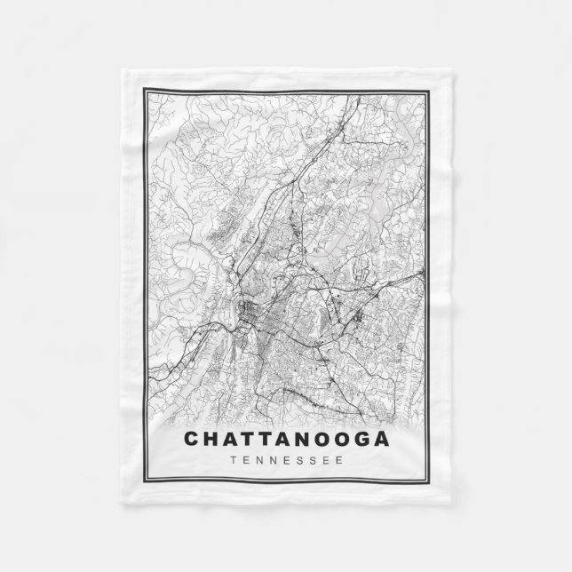 Chattanooga Karte Fleecedecke (Vorderseite)