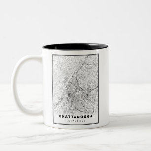 Chattanooga Karte Zweifarbige Tasse