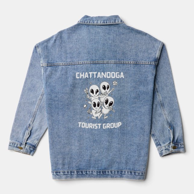 Chattanooga Native Pride Alien Funny Staat Tourist Jeansjacke (Rückseite)