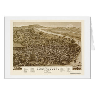 Chattanooga, panoramische Karte TN - 1886