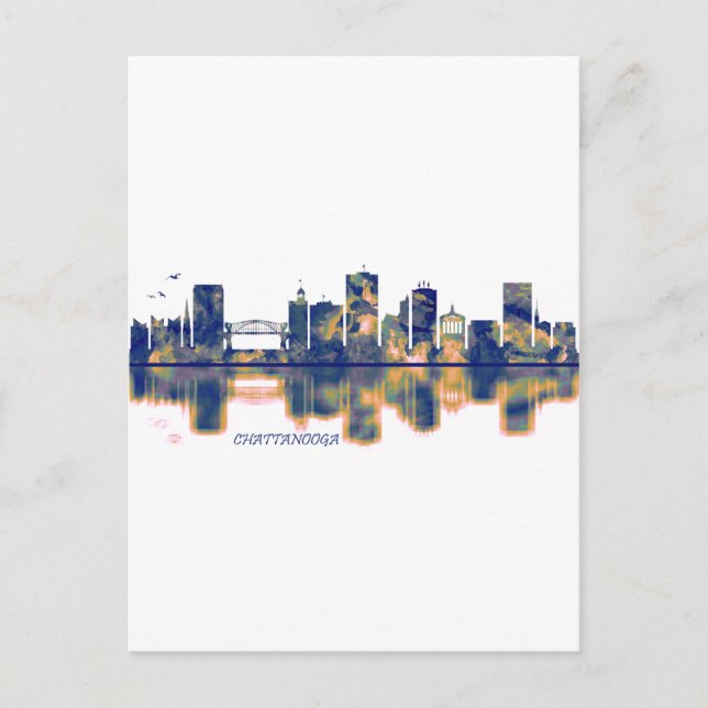 Chattanooga Skyline Feiertagspostkarte (Vorderseite)