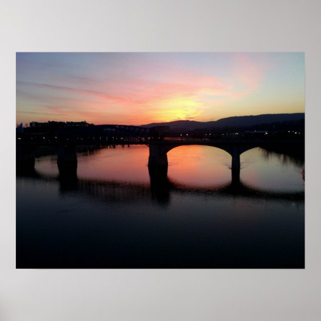 Chattanooga Sunset on Water Poster (Vorne)