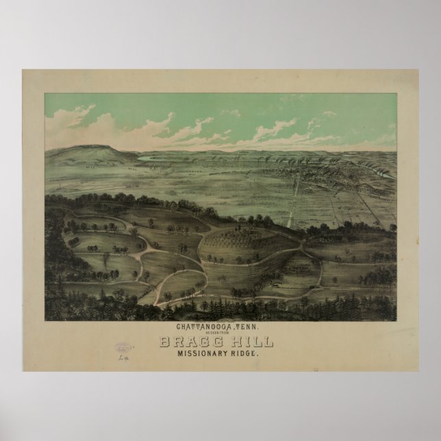 Chattanooga, Tenn. gesehen von Bragg Hill (1886) Poster (Vorne)