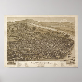 Chattanooga Tennessee 1886 Antik Panoramablick Kar Poster
