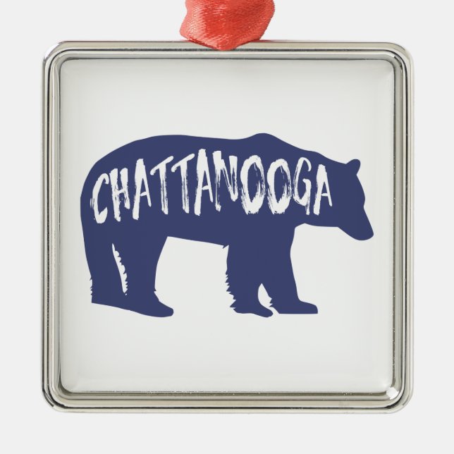 Chattanooga Tennessee Bear Ornament Aus Metall (Vorne)