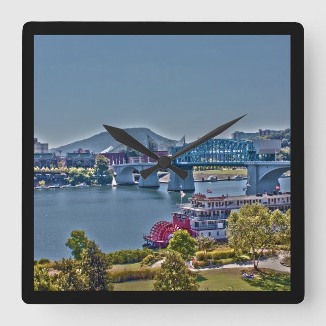 Chattanooga, Tennessee Foto Wall Clock Quadratische Wanduhr (Vorderseite)