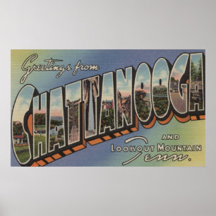 Chattanooga, Tennessee - Große Buchstabenszenen Poster