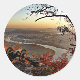 Chattanooga, Tennessee Landschaftsfoto Runder Aufkleber