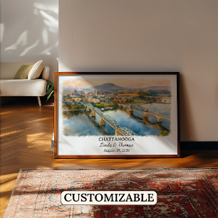 Chattanooga Tennessee Poster, Aquarell, Maßgeschne Poster