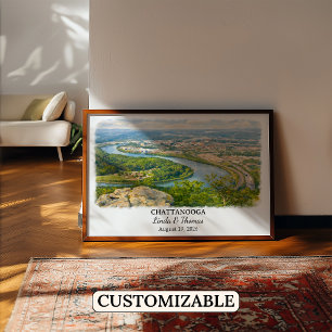 Chattanooga Tennessee Poster, Aquarell, Maßgeschne Poster