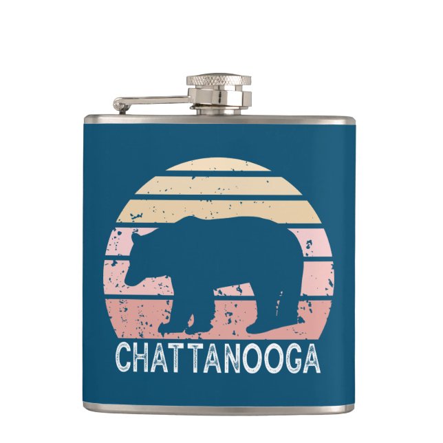 Chattanooga Tennessee Retro Bär Flachmann (Vorderseite)