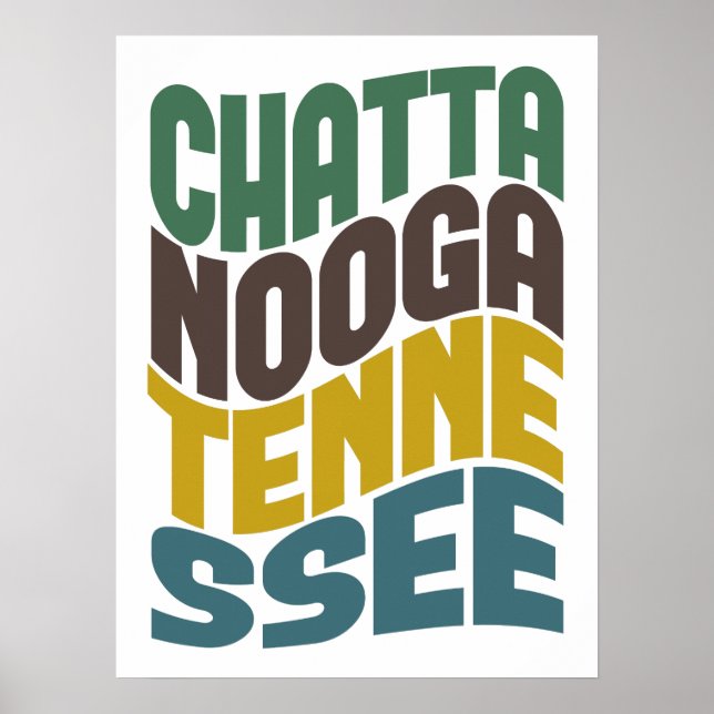 Chattanooga Tennessee Retro Wave Poster (Vorne)
