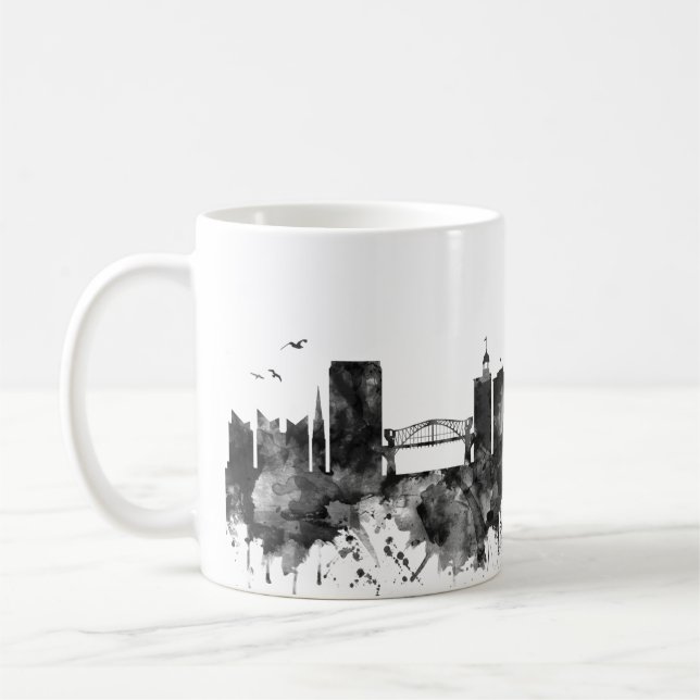 Chattanooga Tennessee Skyline BW Kaffeetasse (Links)