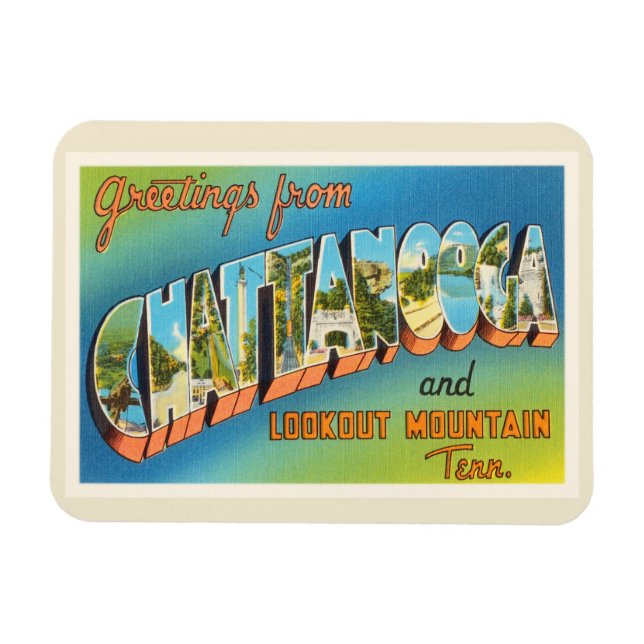 Chattanooga Tennessee TN Wandern neben dem Wasser Magnet (Horizontal)