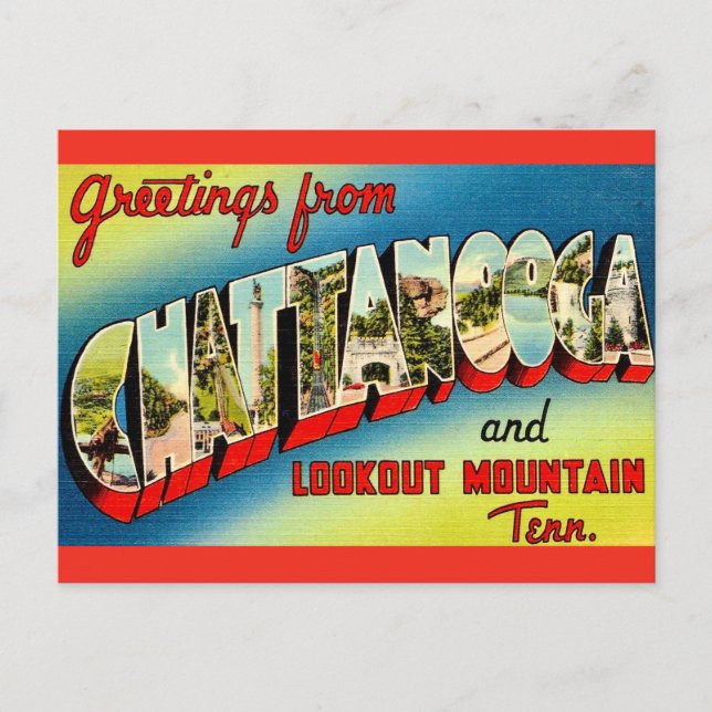 Chattanooga Tennessee Vintage Postkarte (Vorderseite)