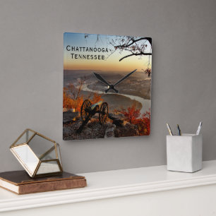 Chattanooga Tennessee vom Lookout Mountain aus  Quadratische Wanduhr