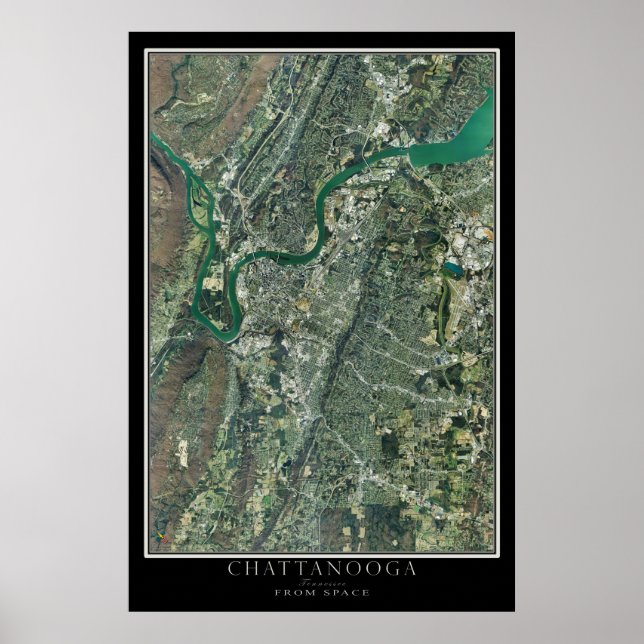 Chattanooga Tennessee Von der Raumfahrtsatellite K Poster (Vorne)