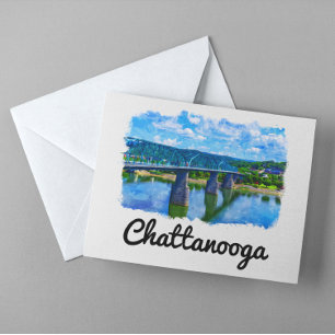 Chattanooga Tennessee Wasserfarbe Postkarte
